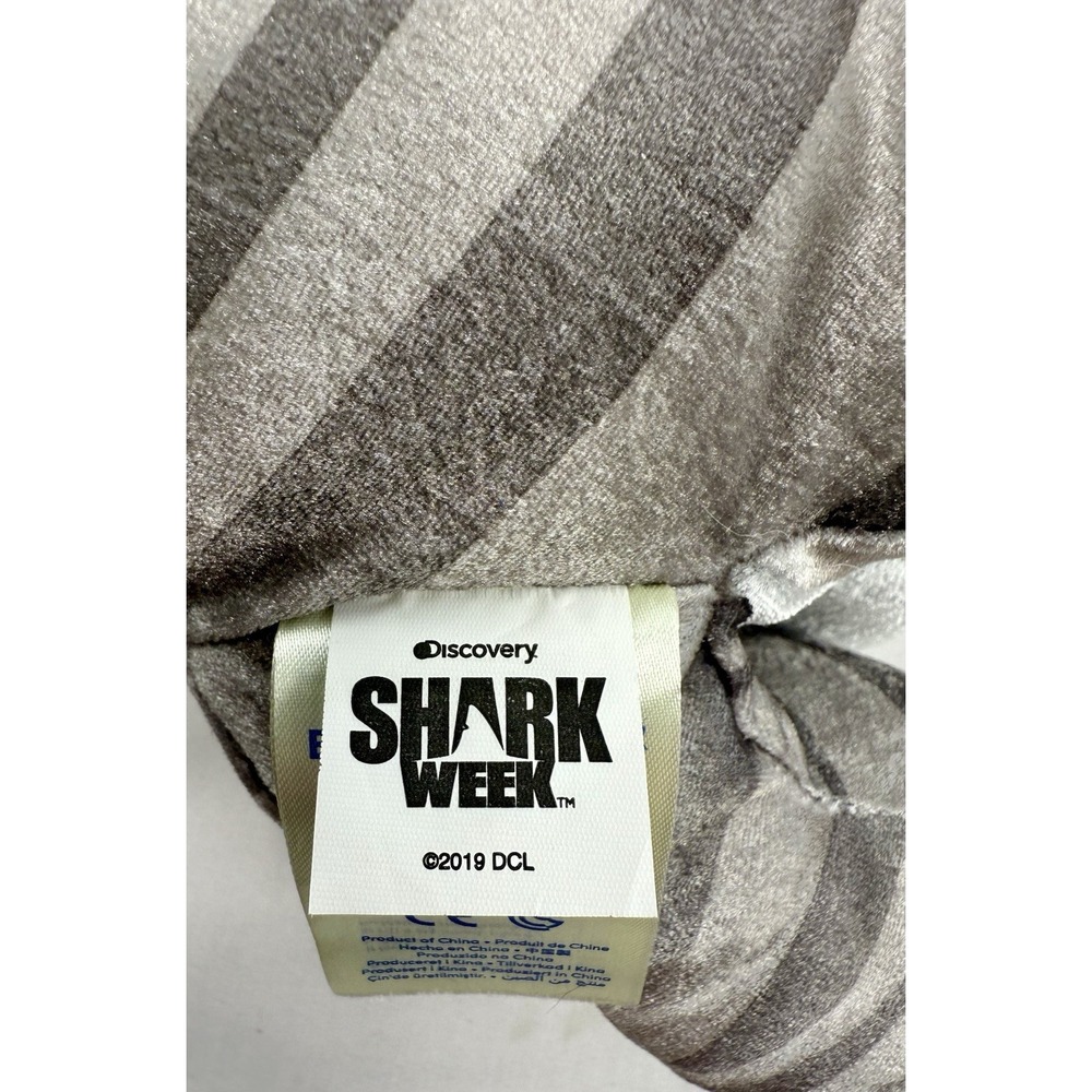 Build-A-Bear Shark Week Tiger Shark Plush 16" Striped Gray 2019 Great Gift EUC - Picture 8 of 12